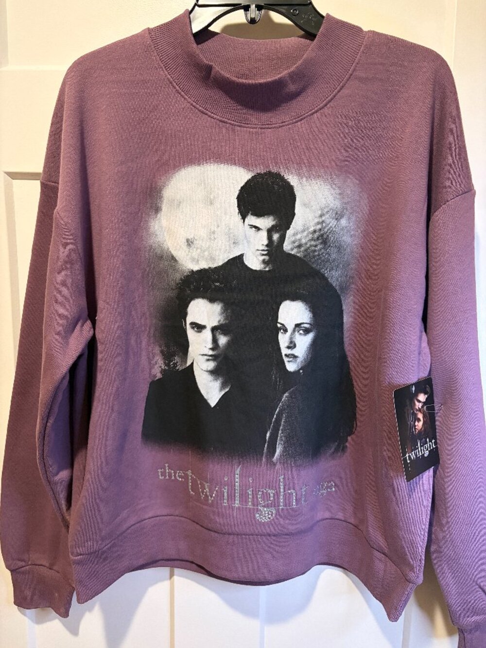 Twilight Saga Edward Bella Jacob Rhinestone Y2K Sweatshirt Purple Small NWT